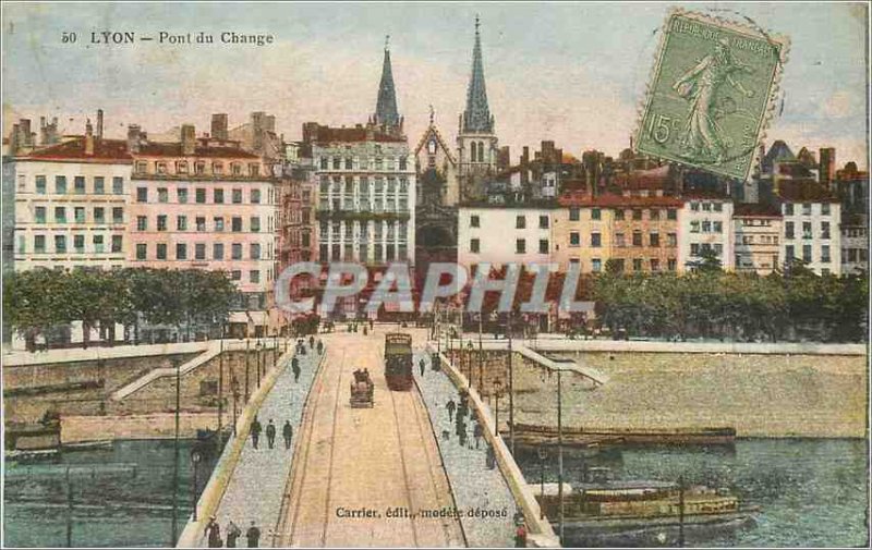 Postcard Old Bridge Lyon Change