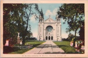 St. Boniface Cathedral St. Boniface MB Manitoba c1943 Vintage Postcard D63