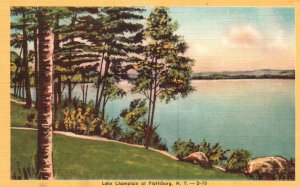 Vintage Postcard Lake Champlain Scenic Picturesque Plattsburg New York Levy Bros