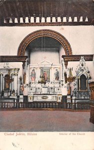 Interior of the Church Ciudad Juarez Mexico Tarjeta Postal 1917 Missing Stamp 