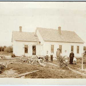 c1910s Wilber NE Wedgwood Family RPPC Postcard Homestead Farmhouse Saline County