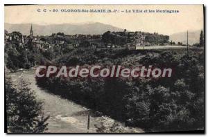 Postcard Old Oloron Ste Marie City And Mountains