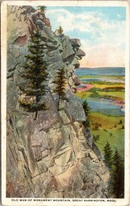 Old Man Monument Mountain Great Barrington Massachusetts MA WB Postcard PM WOB 
