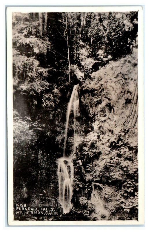 RPPC  MT. HERMON, California CA~ FERNDALE FALLS Santa Cruz County 1940s Postcard