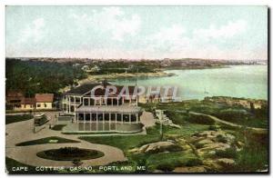Postcard Old Cape Cottage Casino Portland Me