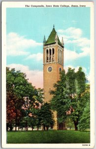 The Campanile Iowa State College Ames Iowa IA Tower Building Postcard