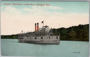 Steamer Winnitoba Red River Winnipeg Manitoba Canada Postcard H83