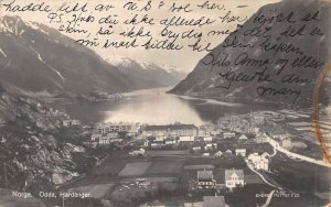 Odda Hardanger Norge Norway Birds Eye View Real Photo Vintage Postcard AA67052