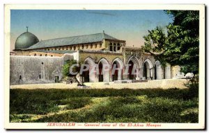 Jerusalem Old Postcard General view of the El Aksa Mosque israel
