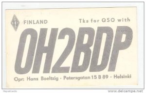 Radio card, Helsinki, Finland 50-60s