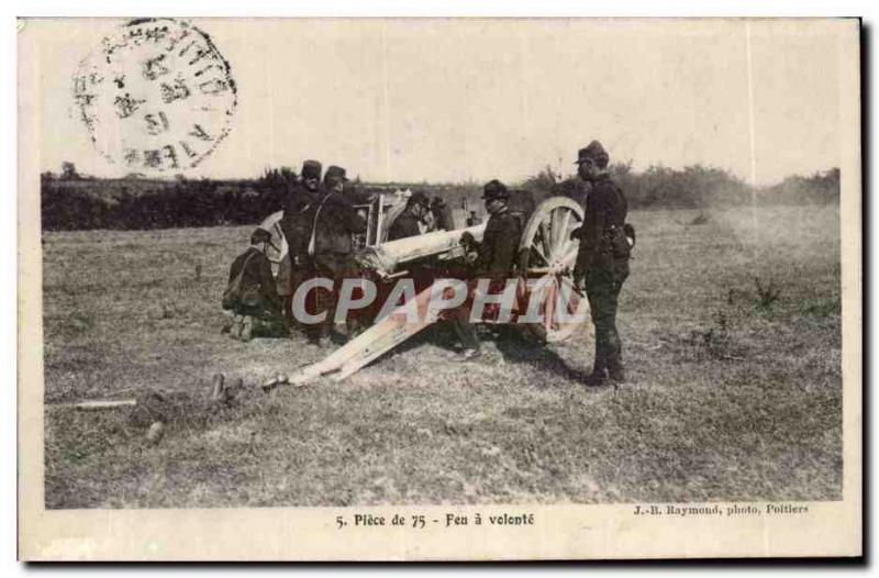 Old Postcard Militaria L & # 75 Piece French 39artillerie fire at will