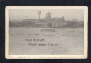 COLUMBUS OHIO 1913 FLOOD HOUSE FLOATING IN WATER VINTAGE POSTCARD