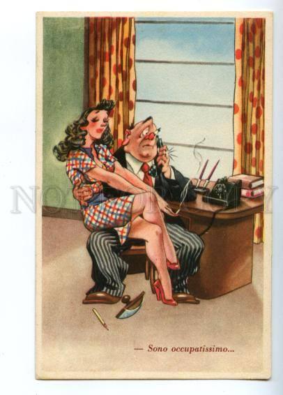 Comic Pin Up Boss Secretary Vintage Cecami Pc Topics Pin Ups Postcard Hippostcard