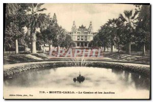 Old Postcard Monte Carlo Casino and Gardens
