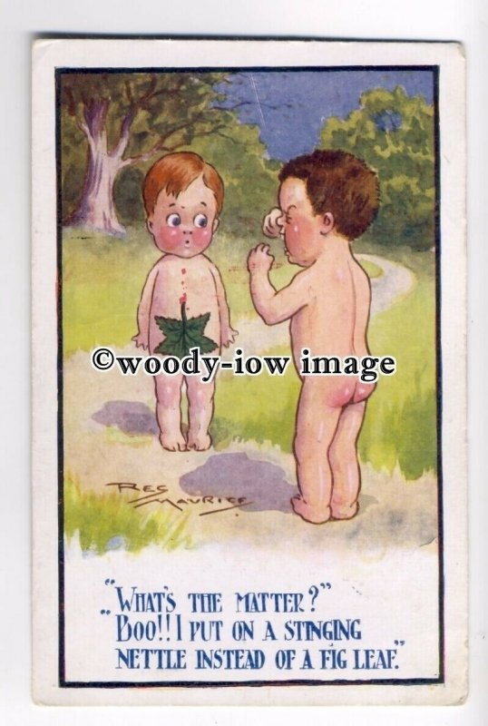 su2080 - Young Children - Fig Leaf Comic - Artist Reg Maurice - postcard