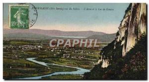 Old Postcard View From Annemasse Saleve L & # 39ARce And Lac De Geneve