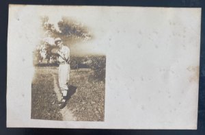 Mint USA Real Picture Postcard Vintage Baseball Player Pitcher