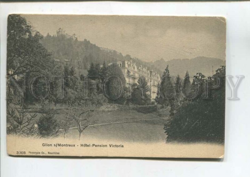 475585 Switzerland Glion s/Montreux Hotel Pension Victoria Vintage postcard