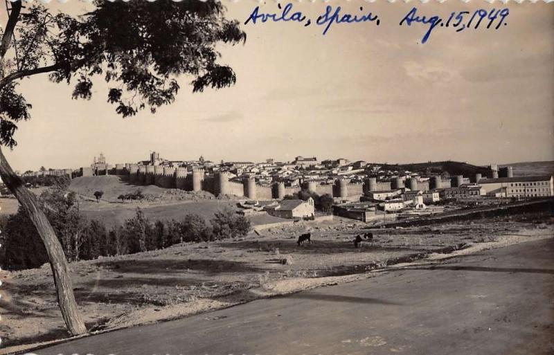 Avila Castile and Leon Spain birds eye view of area real photo pc Y12008