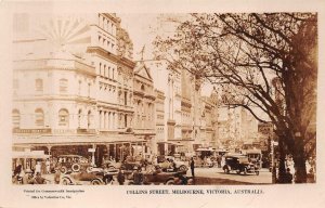 RPPC COLLINS STREET MELBOURNE VICTORIA AUSTRALIA REAL PHOTO POSTCARD (c.1910)