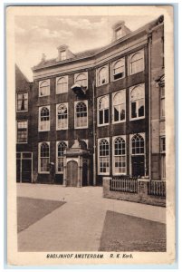 c1930's Bagijnhof Amsterdam Netherlands Vintage Unposted R.K. Kerk. Postcard