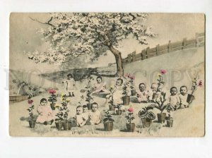 3081191 MULTIPLE BABIES in Flowers Vintage Photo COLLAGE PC