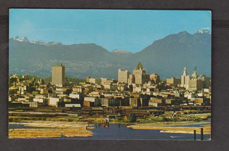 View Of False Creek, Skyline & Mountains, Vancouver, BC - Unused c1965