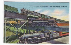 Railroad Train Lines Crossing Richmond VA postcard