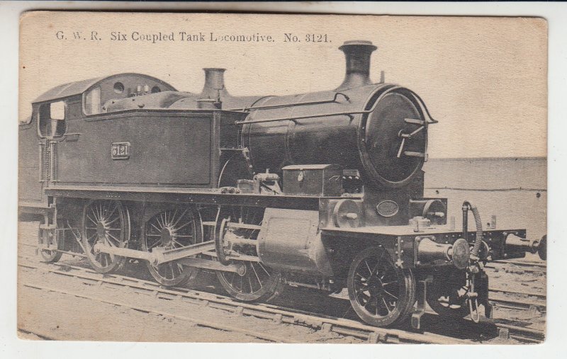 P2109, old postcard railroad steam GWR coupled tank locomotive #1321