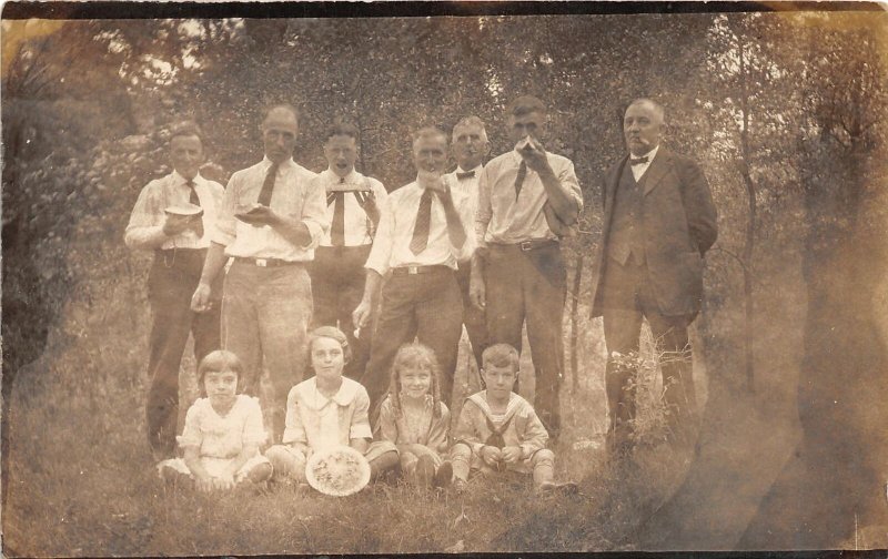 F47/ Interesting Real Photo RPPC Postcard Eating Watermelon c1920s Group 12