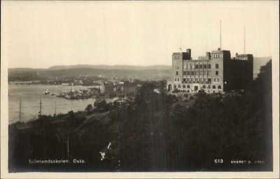 Oslo Norway Sjomandsskolen Bird's Eye View Real Photo c19...