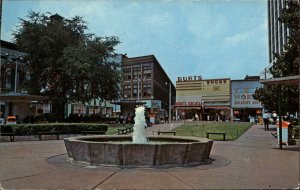 Atlanta Georgia GA Park Plaza Fountain Birthplace of Atlanta Vintage Postcard