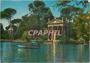 Postcard Modern Rome Villa Borghese The small lake