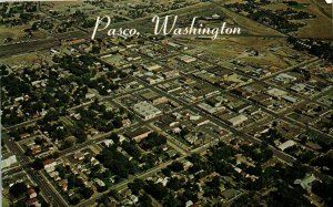 Pasco, Washington - Aerial View of the City of Pasco - Tri-Cities Area -1950s