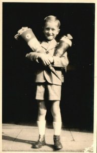 Vintage Postcard 1949 RPPC Well Dressed Boy Portrait Photo