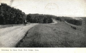 Vintage Postcard 1909 Driveway in Olson Park Fort Dodge Iowa IA