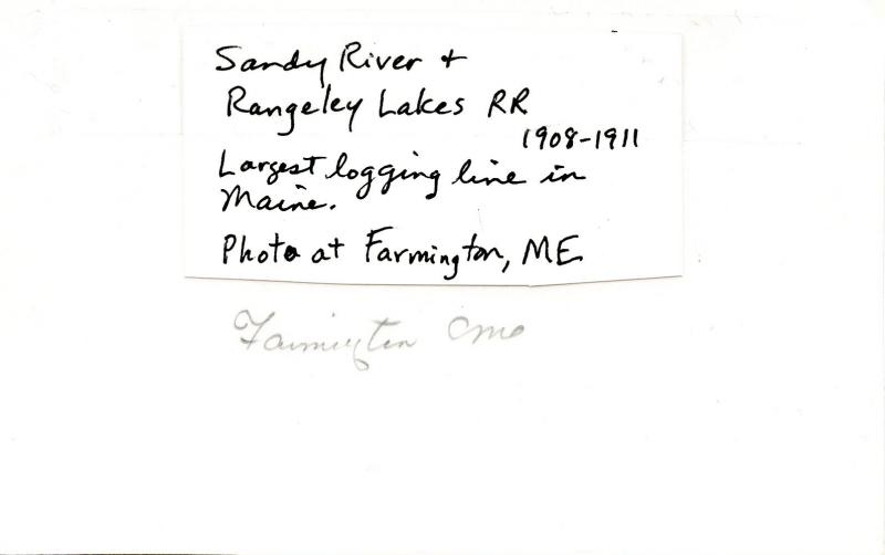 ME - Farmington circa 1910. Sandy River & Rangeley Lakes Railroad Car.