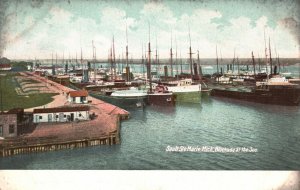 Vintage Postcard 1910's View of Blockade at the Soo Sault Ste Marie Michigan MI
