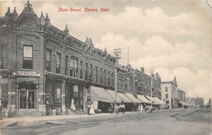 H92/ Marion Iowa Postcard c1910 Main Street Central Market Stores 92