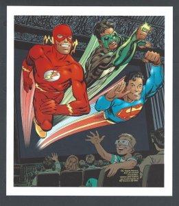 Super Heroes By U.S.P.O. Size 7.75 X 9 Card Stock Shows Flash Green Lantern--