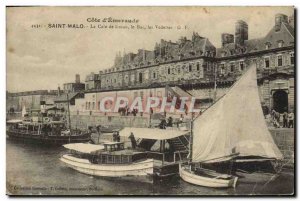 Old Postcard Boat Saint Malo bilge Tray Vedettes Dinan