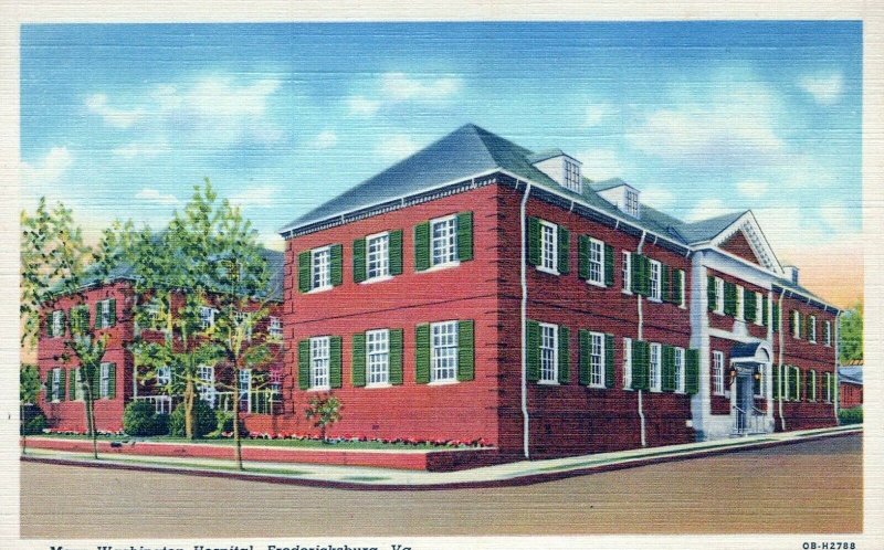 VA, Mary Washington Hospital, Fredericksburg, Virginia Linen Postcard, Teich