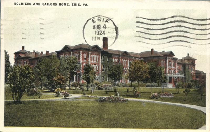 Soldiers and Sailors Home - Erie PA, Pennsylvania - pm 1924 - WB