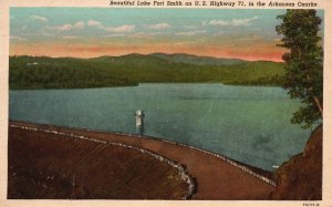 Vintage Postcard 1952 Beautiful Lake Fort Smith U.S. Highway Arkansas Ozarks AR