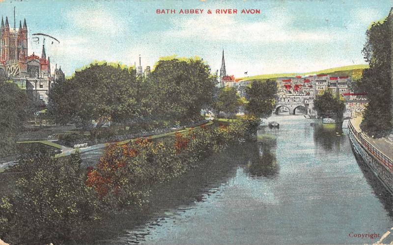 uk27316 bath abbey and river avon uk