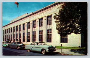 Classic Cars at U.S. Post Office in KEY WEST Florida Vintage Postcard 0824