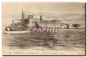 Old Postcard Chateau d'If Marseille View taken to the boat Dungeon