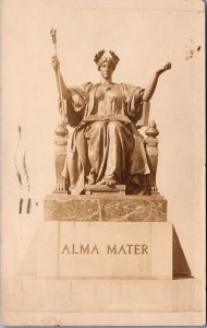 USA New York City Alma Mater Statue NY Vintage RPPC C006