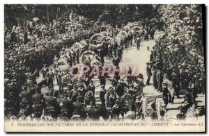 Old Postcard Funerals of victims of the terrible catastrophe of the Liberte C...