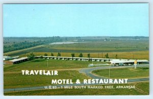 MARKED TREE, Arkansas AR ~ Roadside TRAVELAIR MOTEL Poinsett County Postcard